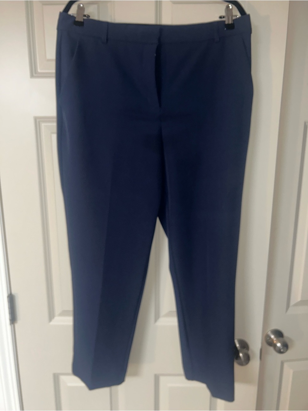 Express Women's Navy Straight-Leg, cropped Dress Pants